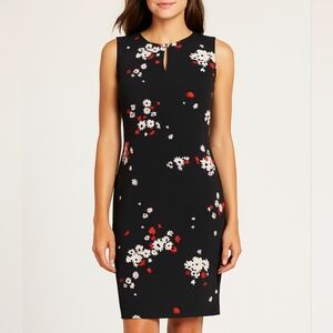 Ann Taylor Petite Black Floral Dress